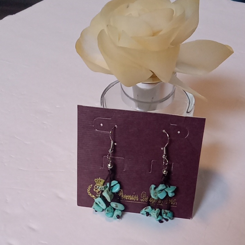 Premier Designs Classic NWT Turquoise Chips Dangle Earrings